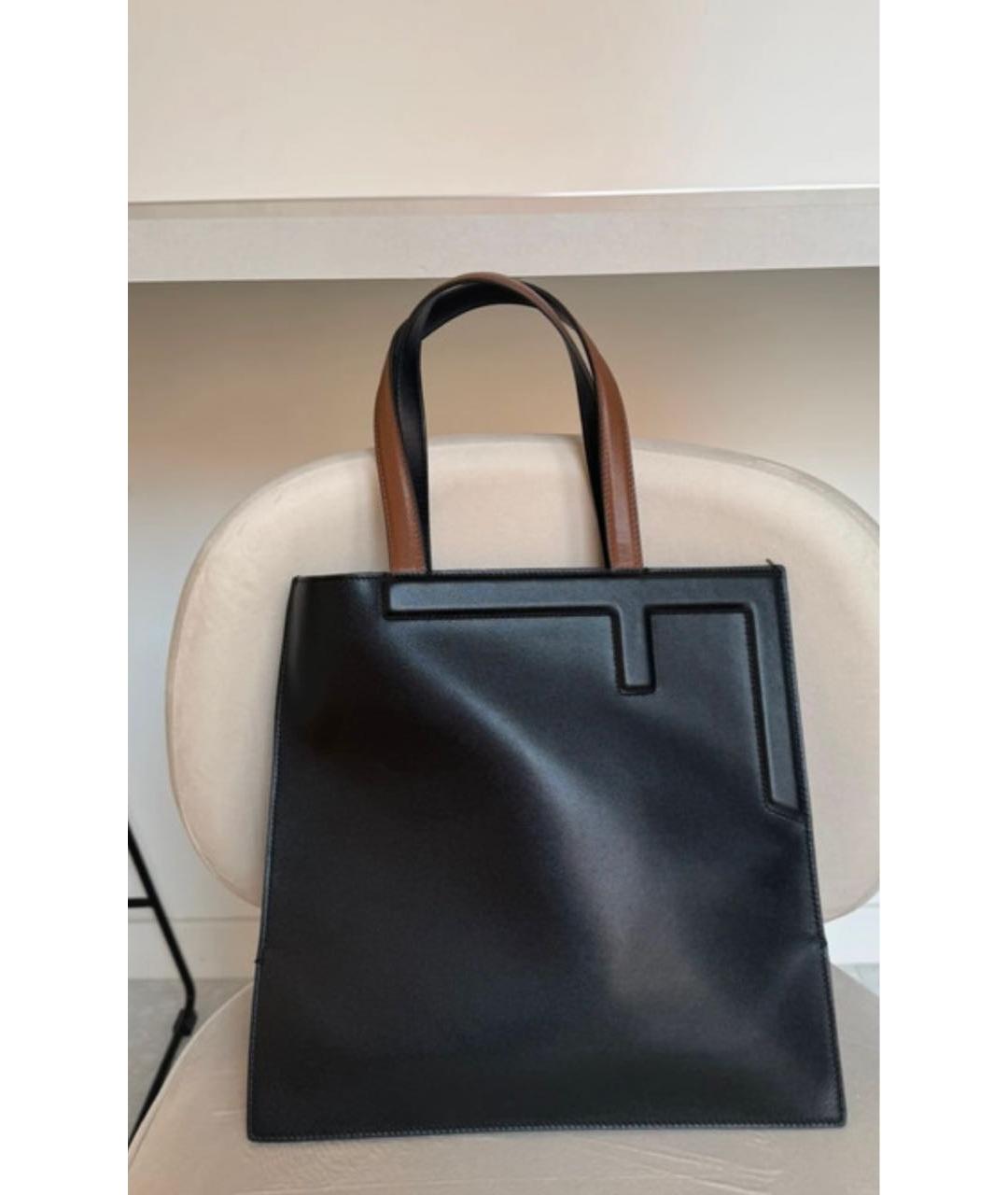 FENDI Коричневая кожаная сумка тоут, фото 6