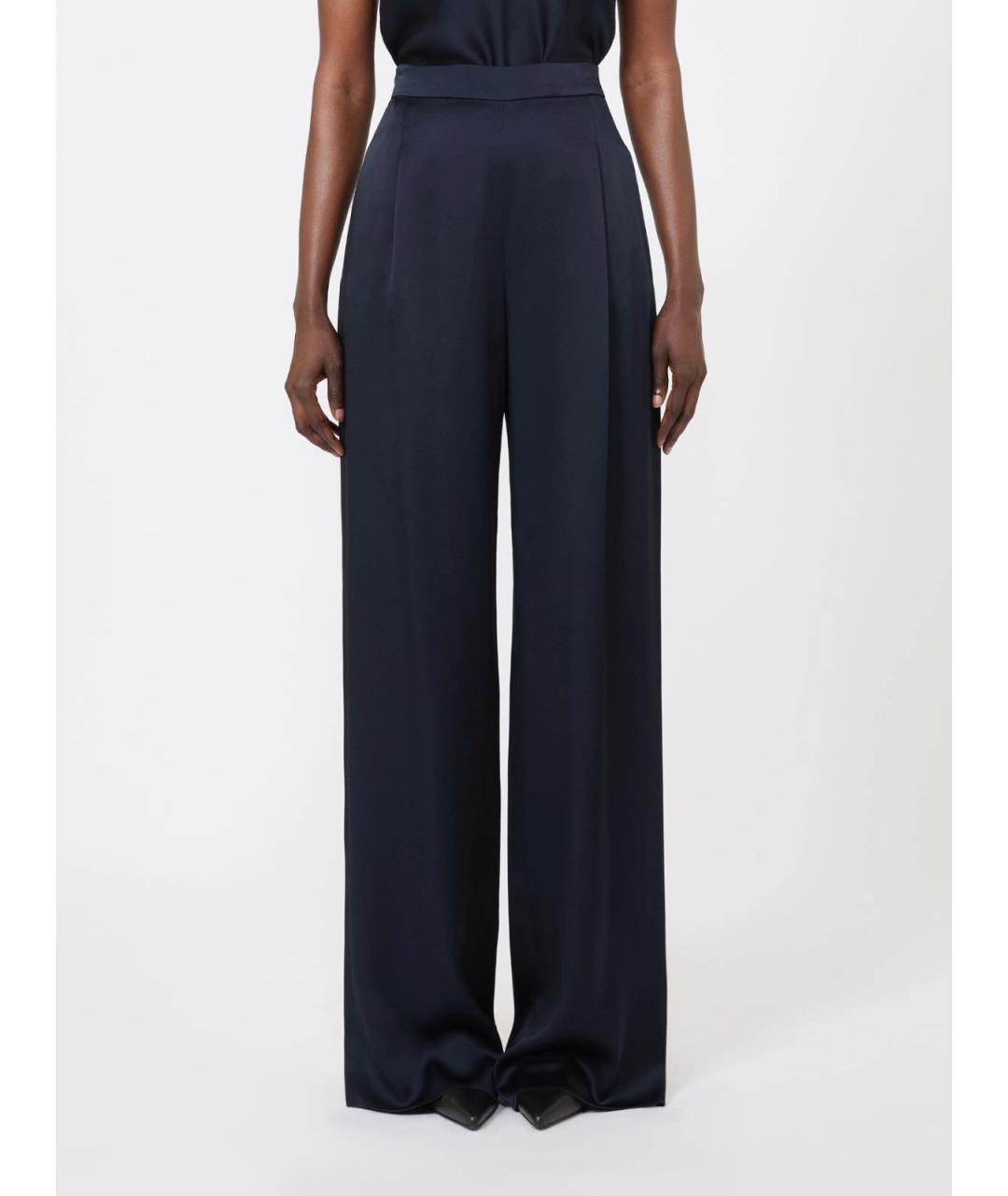 MAX MARA STUDIO Синие ацетатные прямые брюки, фото 3