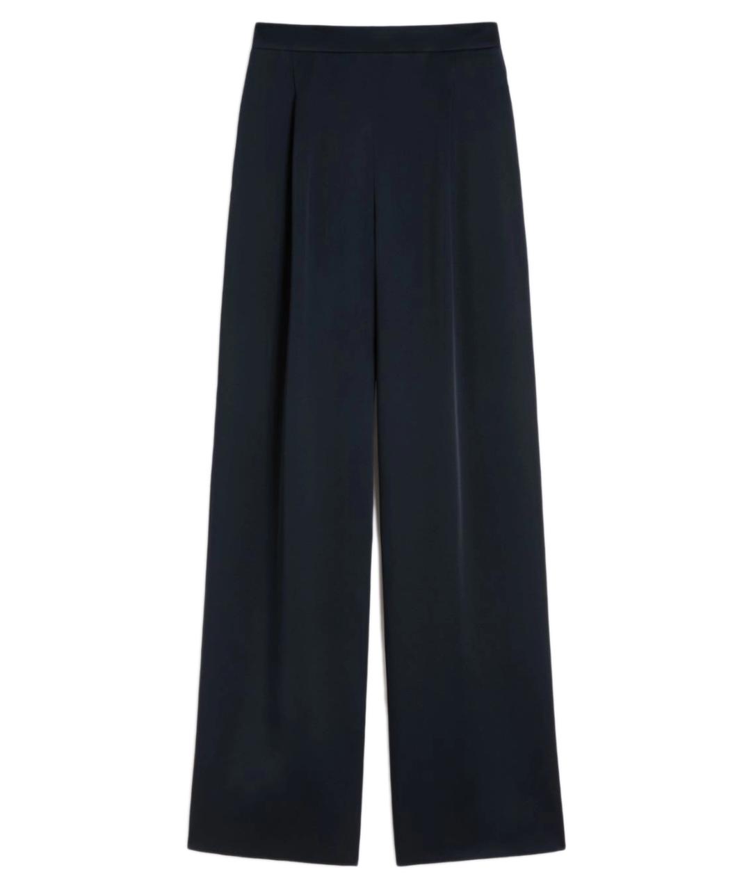 MAX MARA STUDIO Синие ацетатные прямые брюки, фото 1