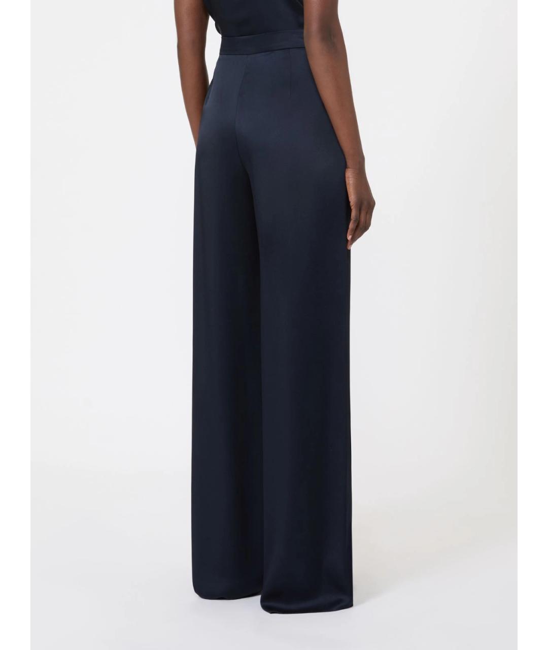 MAX MARA STUDIO Синие ацетатные прямые брюки, фото 4