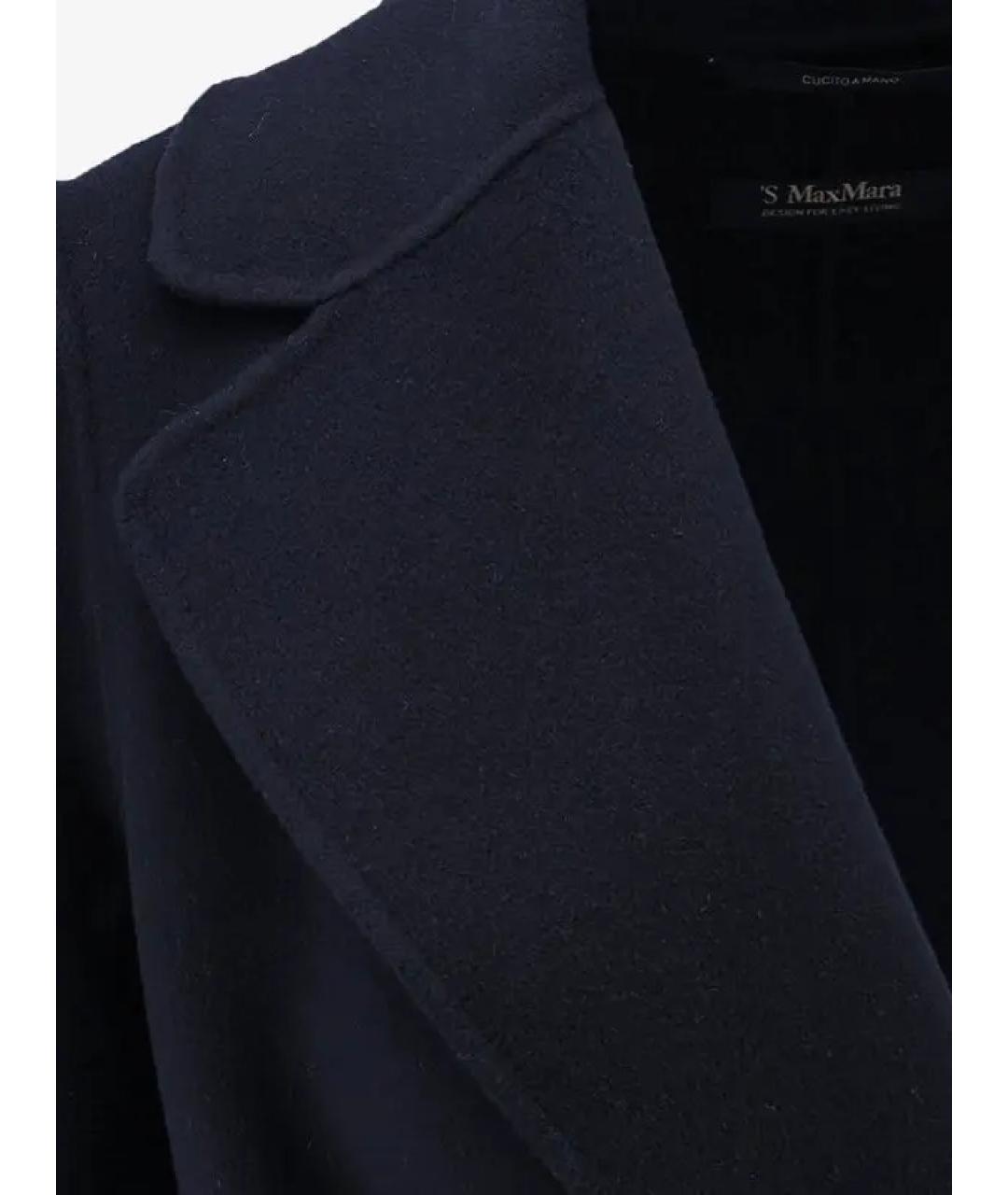 'S MAX MARA Темно-синее шерстяное пальто, фото 3