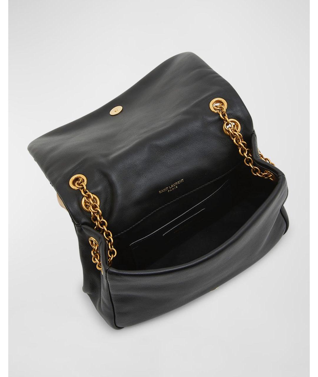 SAINT LAURENT Черная кожаная сумка с короткими ручками, фото 2