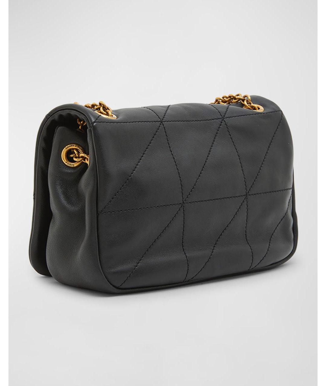 SAINT LAURENT Черная кожаная сумка с короткими ручками, фото 4