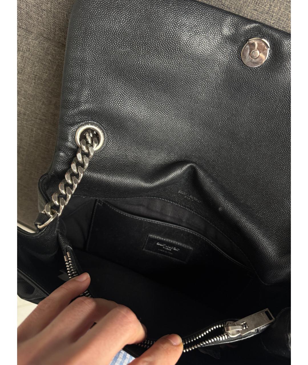 LOUIS VUITTON Черная кожаная сумка через плечо, фото 4