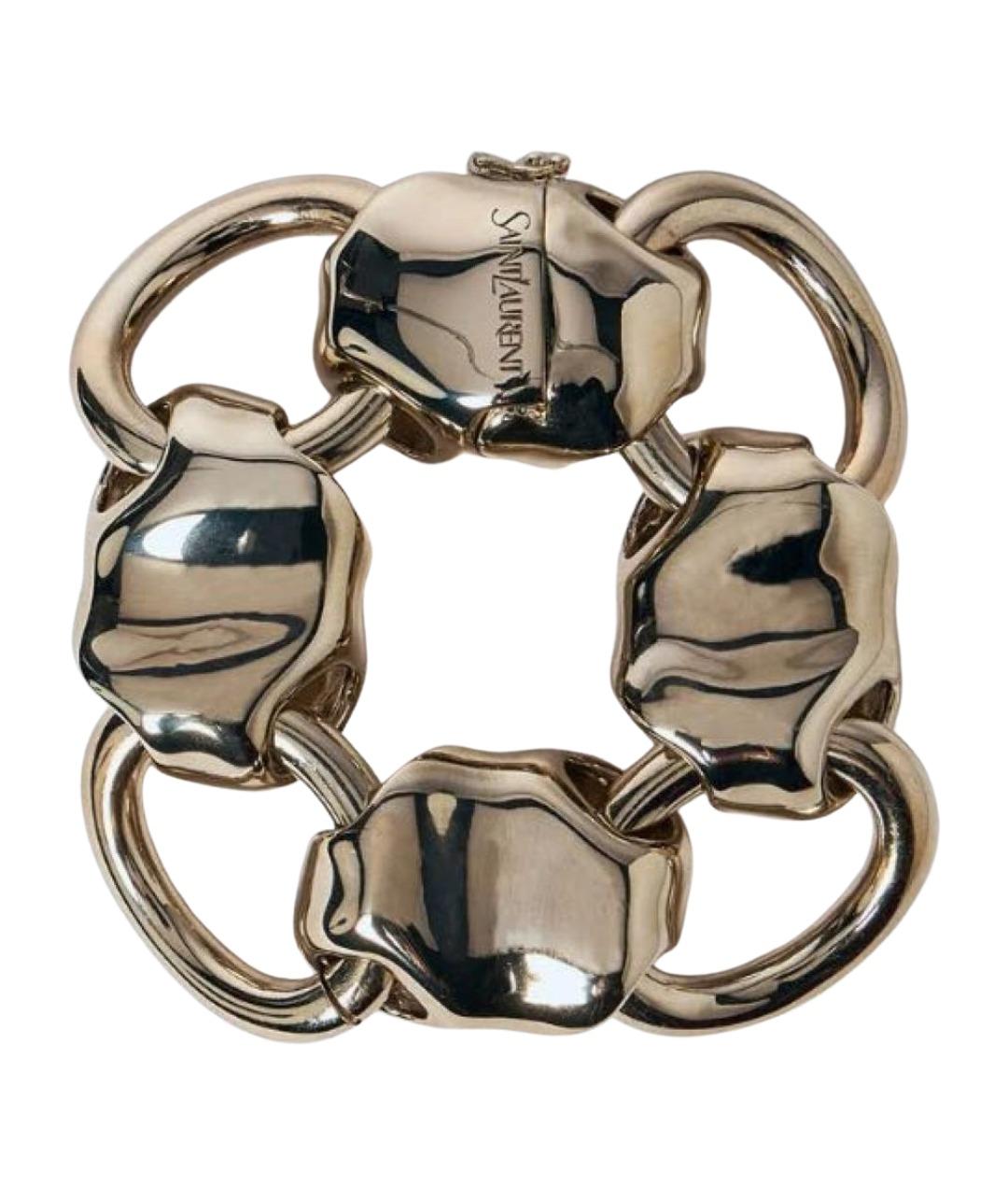 SAINT LAURENT Золотой латунный браслет, фото 1