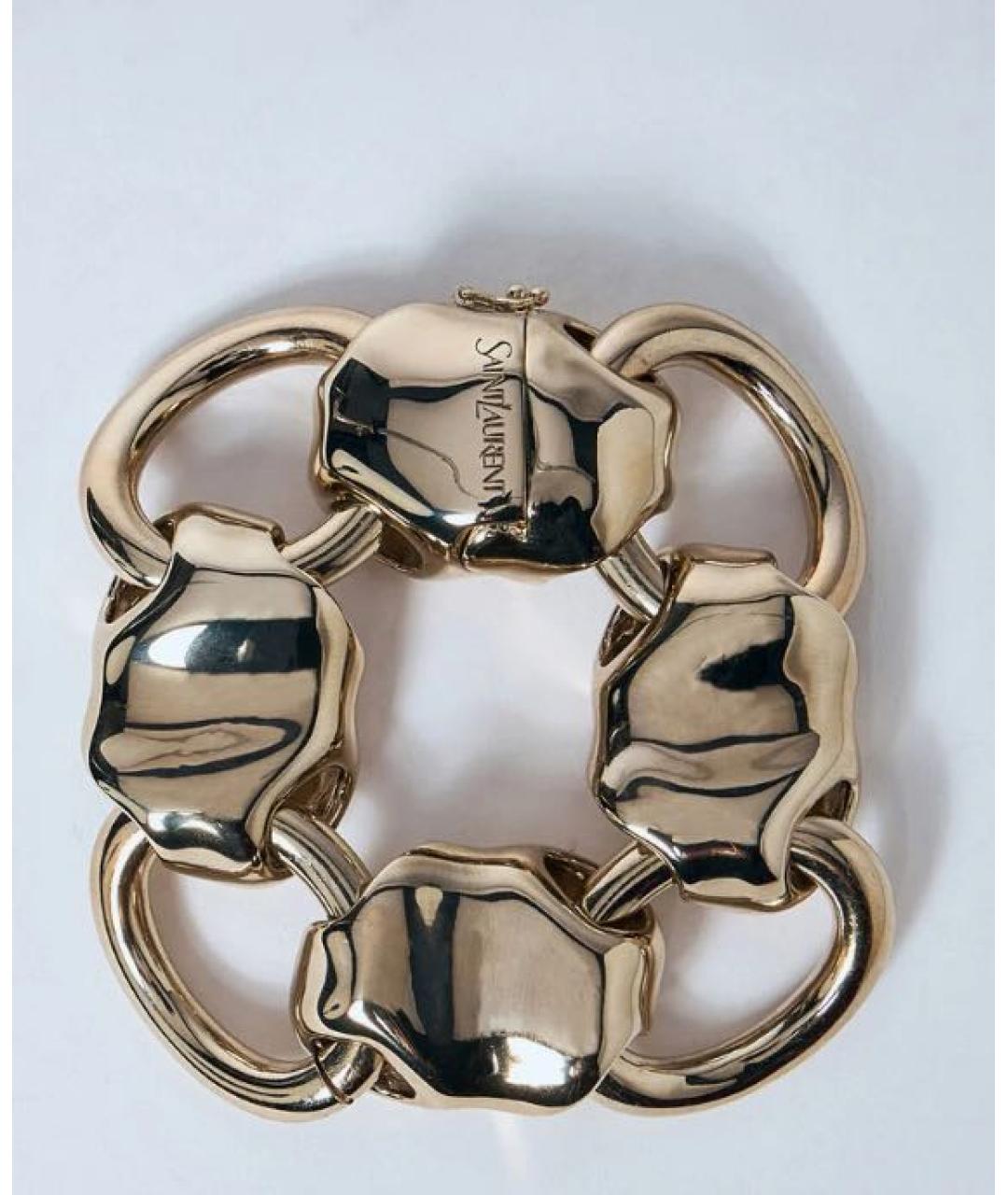 SAINT LAURENT Золотой латунный браслет, фото 5