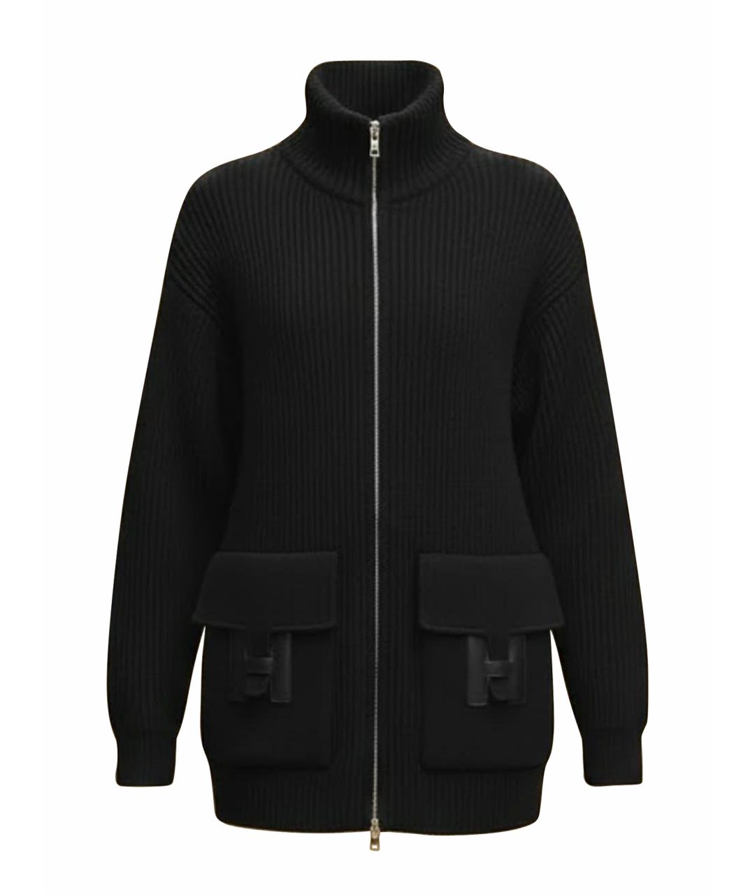 HERMES Черный хлопковый кардиган, фото 1