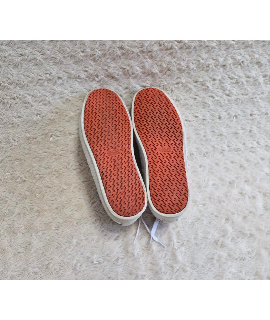 HERMES Белые кожаные низкие кроссовки / кеды, фото 7