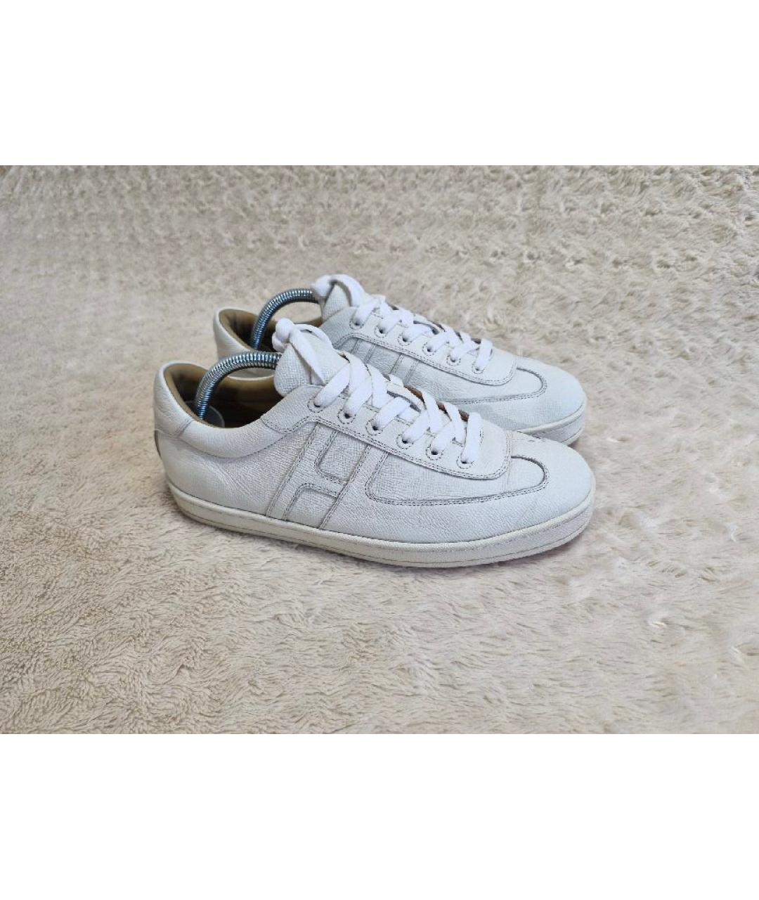 HERMES Белые кожаные низкие кроссовки / кеды, фото 10