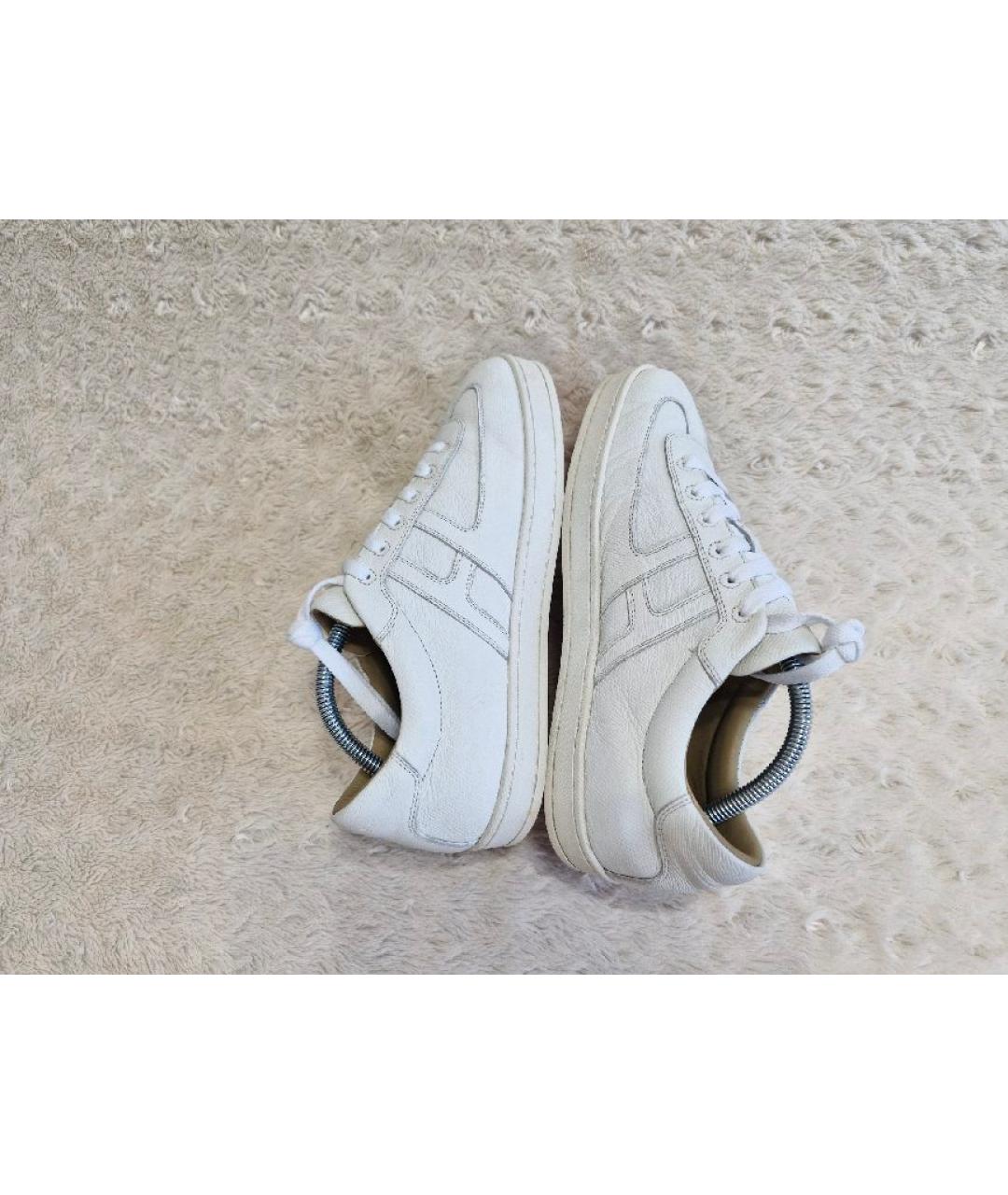 HERMES Белые кожаные низкие кроссовки / кеды, фото 3