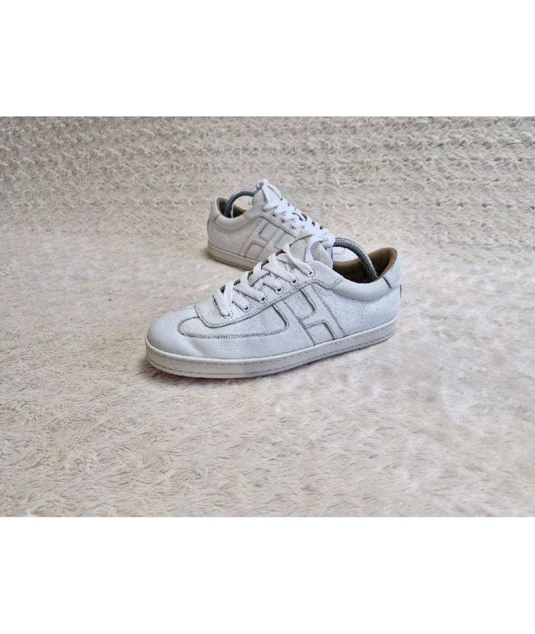 HERMES Белые кожаные низкие кроссовки / кеды, фото 5