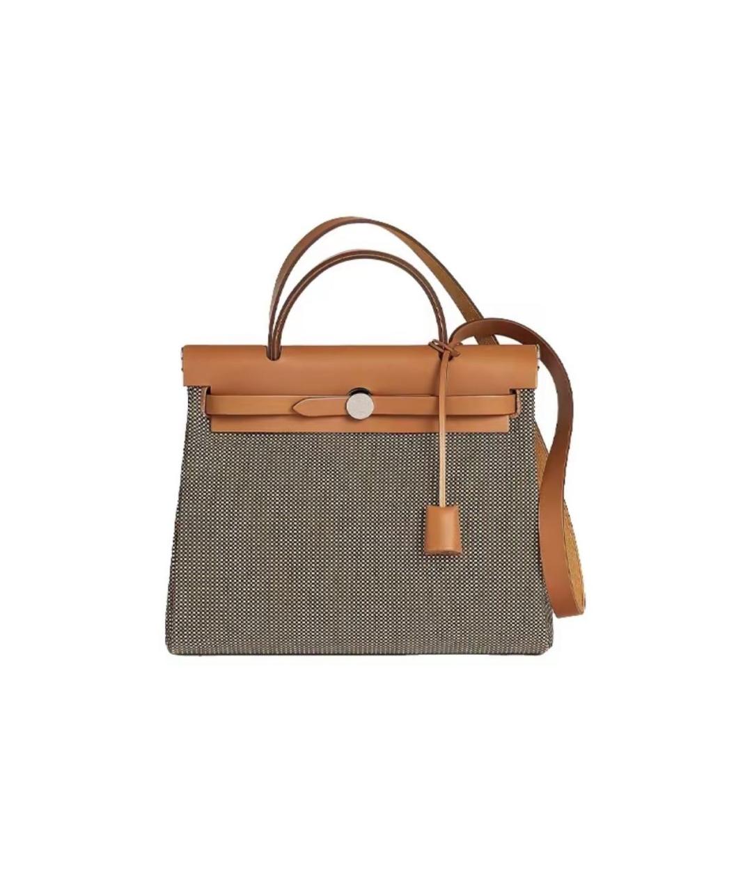 HERMES Бежевая кожаная сумка через плечо, фото 5