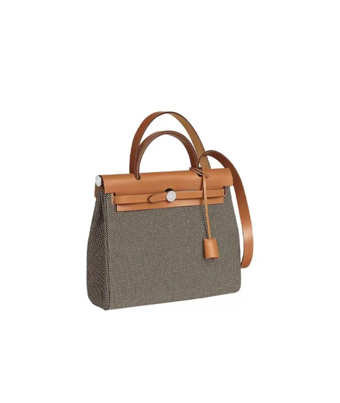 HERMES Бежевая кожаная сумка через плечо, фото 2