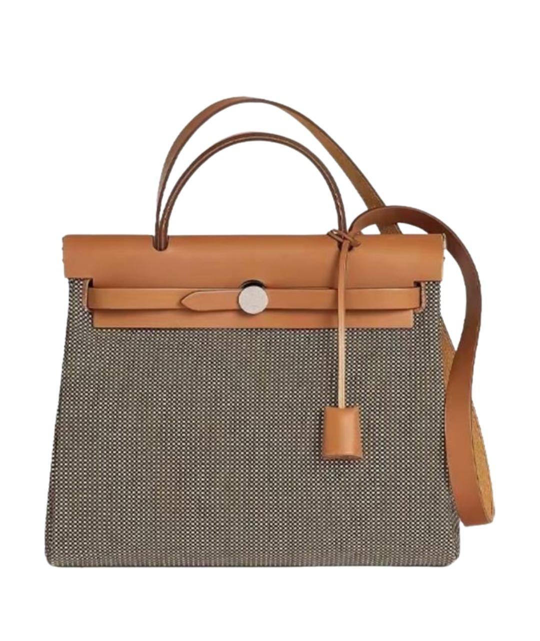 HERMES Бежевая кожаная сумка через плечо, фото 1