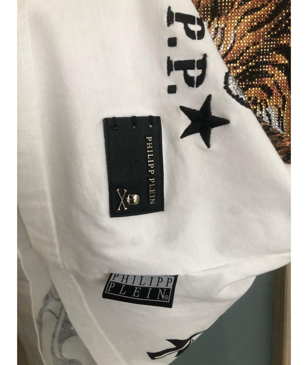 PHILIPP PLEIN Белая хлопковая футболка, фото 3