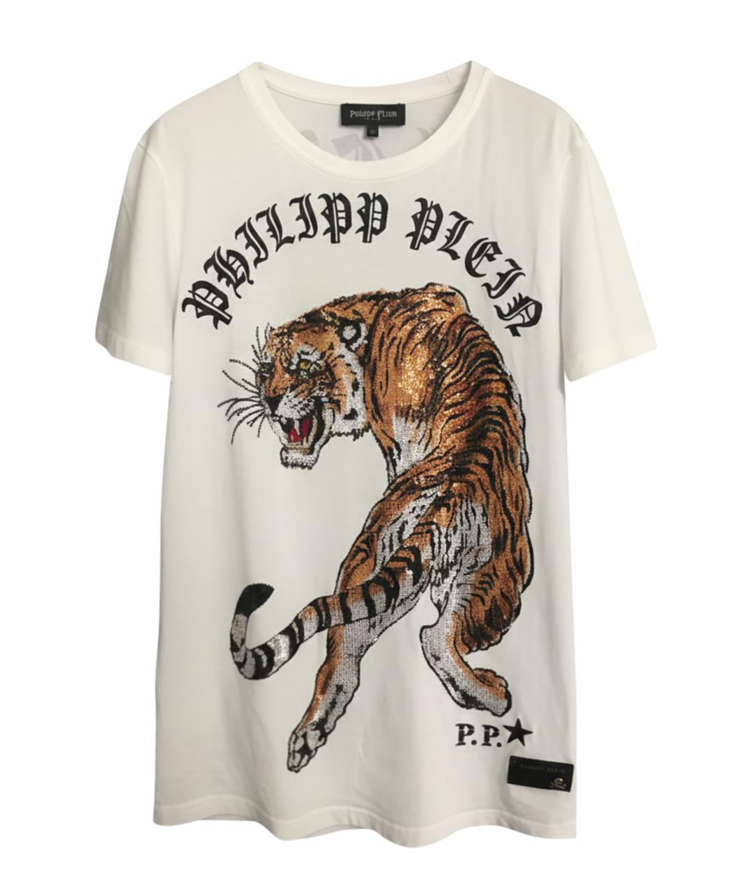 PHILIPP PLEIN Белая хлопковая футболка, фото 1