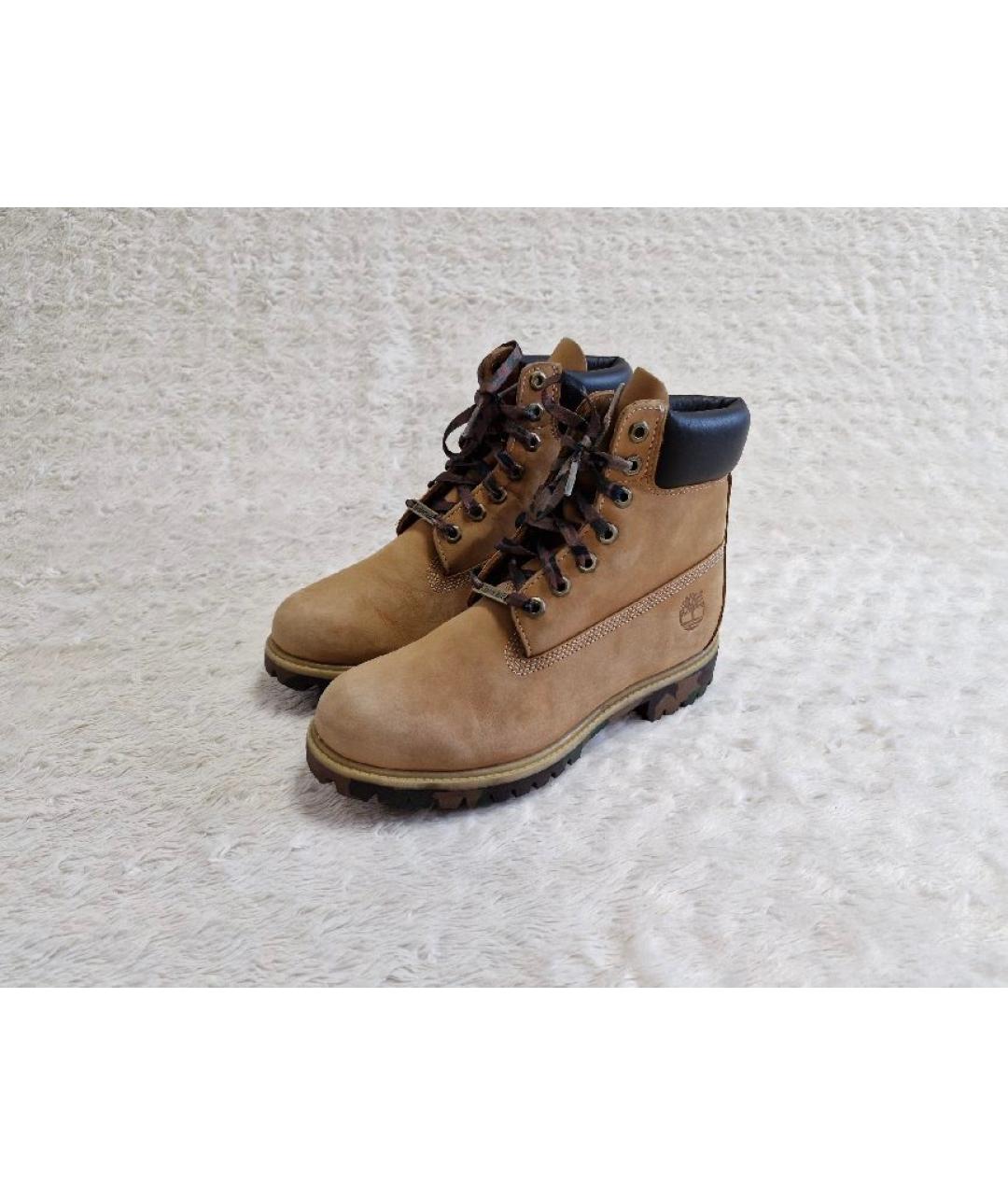 TIMBERLAND Оранжевое кожаные высокие ботинки, фото 10