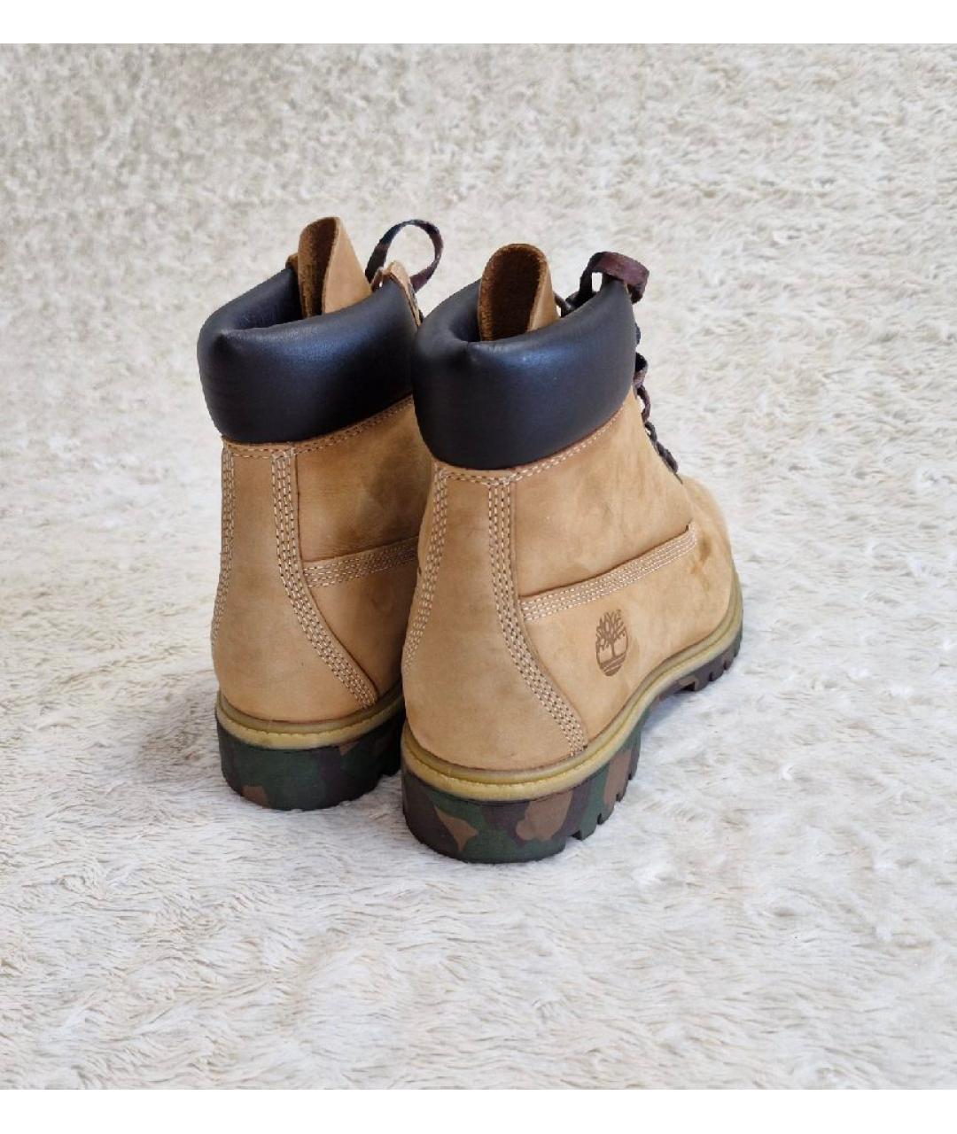 TIMBERLAND Оранжевое кожаные высокие ботинки, фото 6