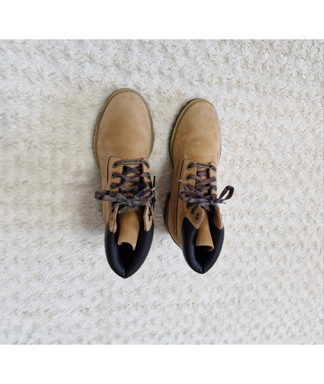 TIMBERLAND Оранжевое кожаные высокие ботинки, фото 4