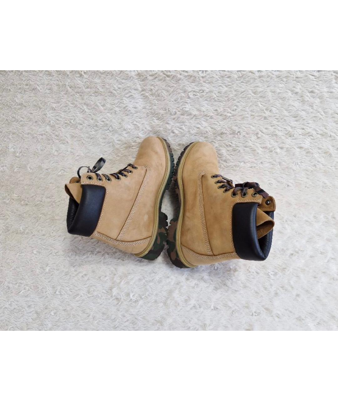 TIMBERLAND Оранжевое кожаные высокие ботинки, фото 5