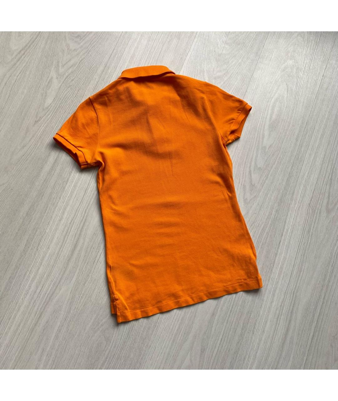 POLO RALPH LAUREN Оранжевая хлопковая футболка, фото 5