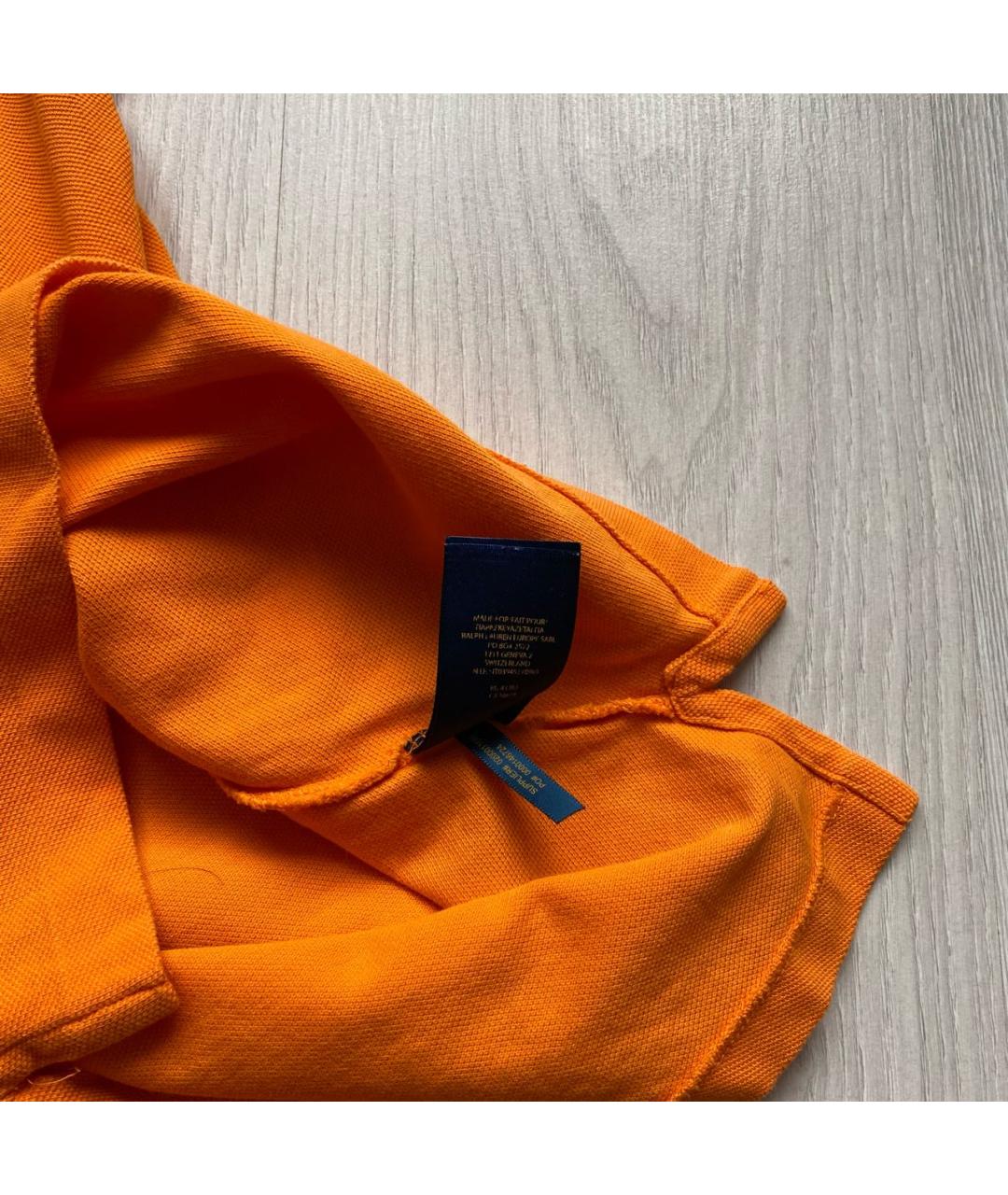 POLO RALPH LAUREN Оранжевая хлопковая футболка, фото 6