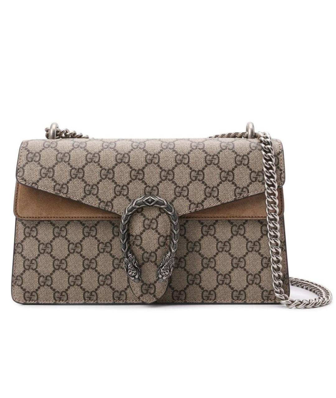 GUCCI Бежевая кожаная сумка через плечо, фото 1