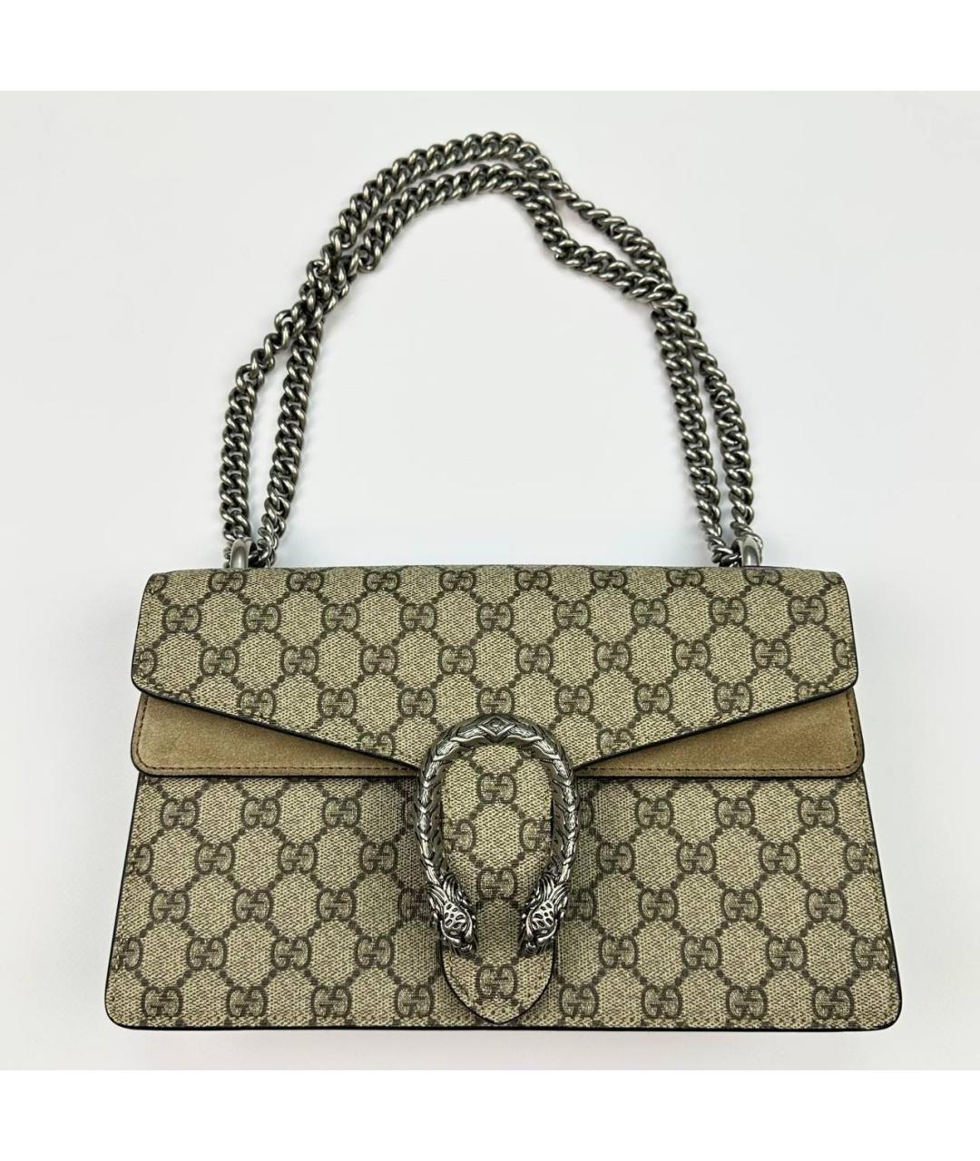 GUCCI Бежевая кожаная сумка через плечо, фото 2