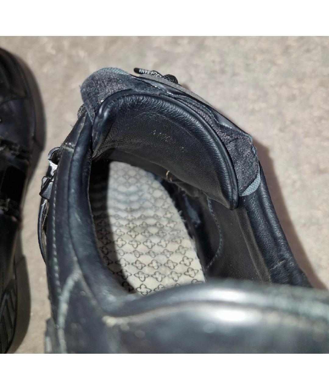 DOLCE&GABBANA Черные кожаные низкие кроссовки / кеды, фото 8