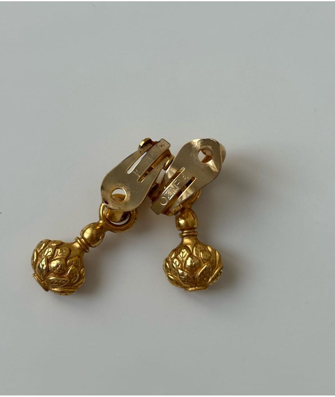 KENZO Золотые металлические клипсы, фото 2