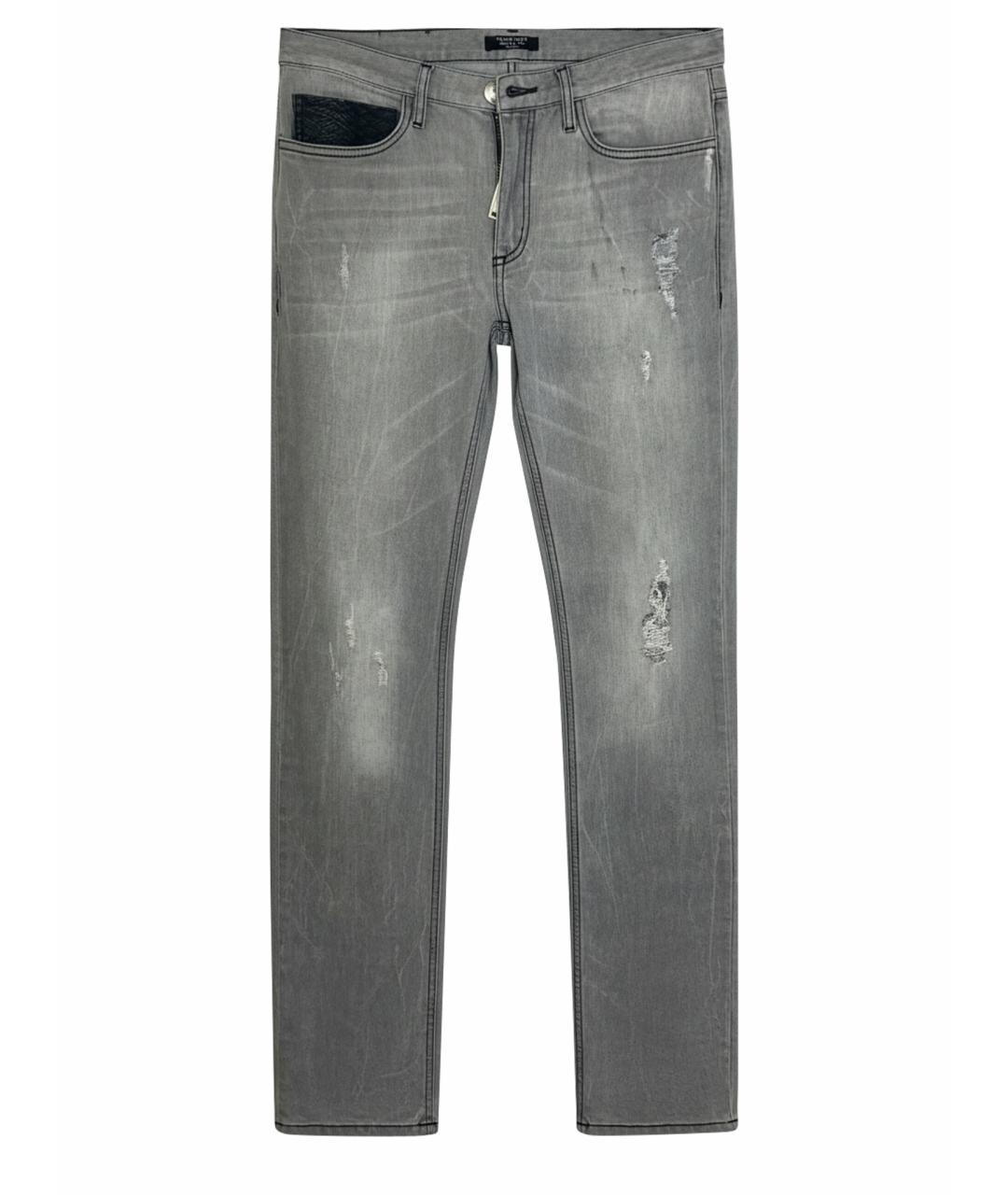 PHILIPP PLEIN Серые хлопковые прямые джинсы, фото 1