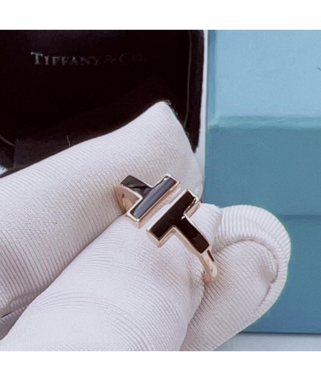TIFFANY&CO Черное кольцо из розового золота, фото 2