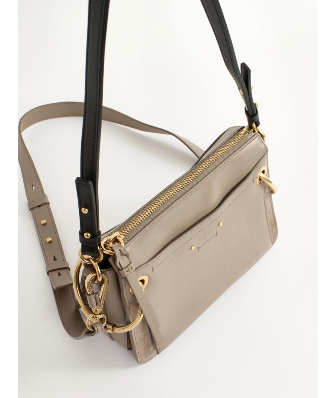 CHLOE Бежевая кожаная сумка с короткими ручками, фото 2