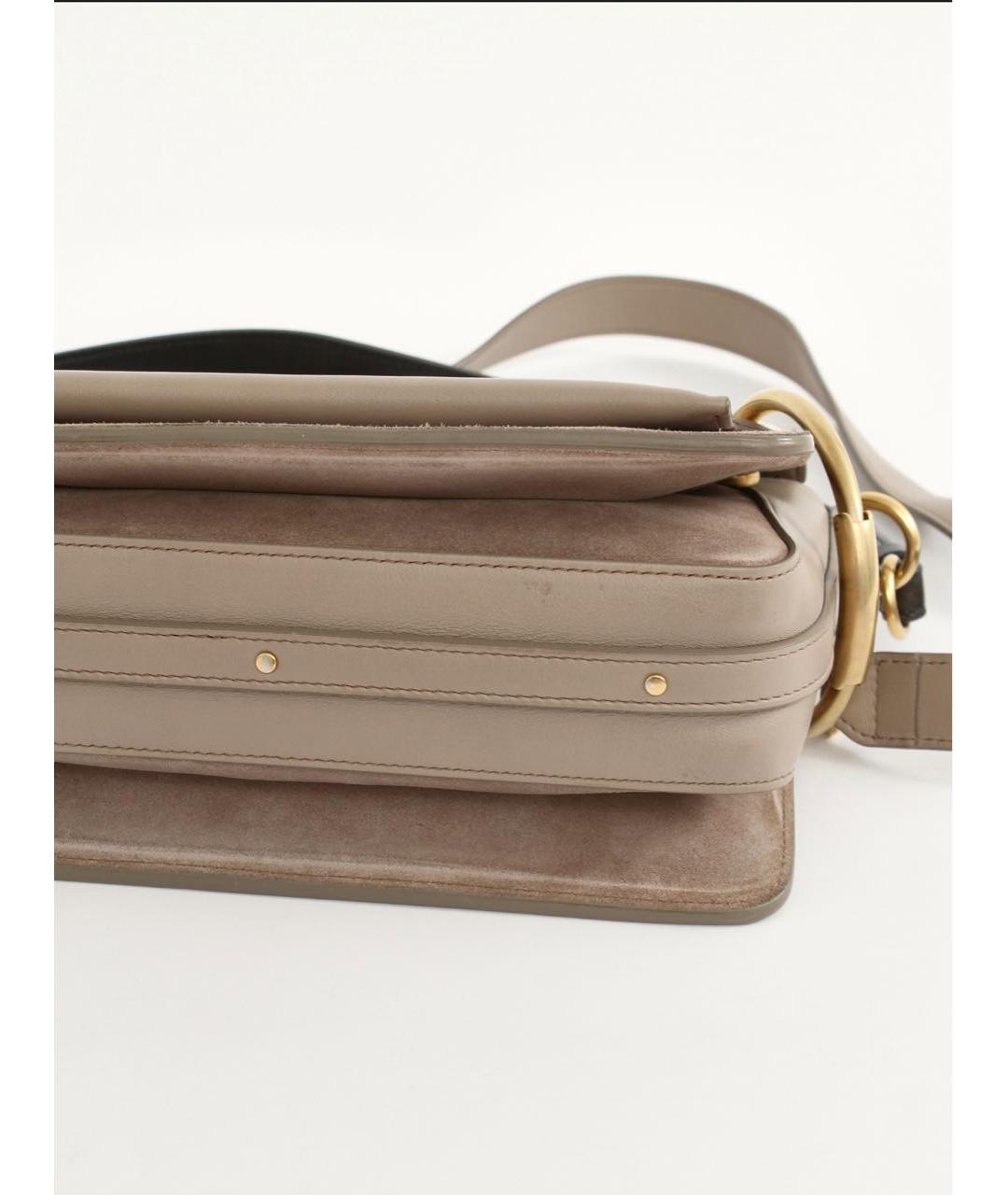 CHLOE Бежевая кожаная сумка с короткими ручками, фото 7