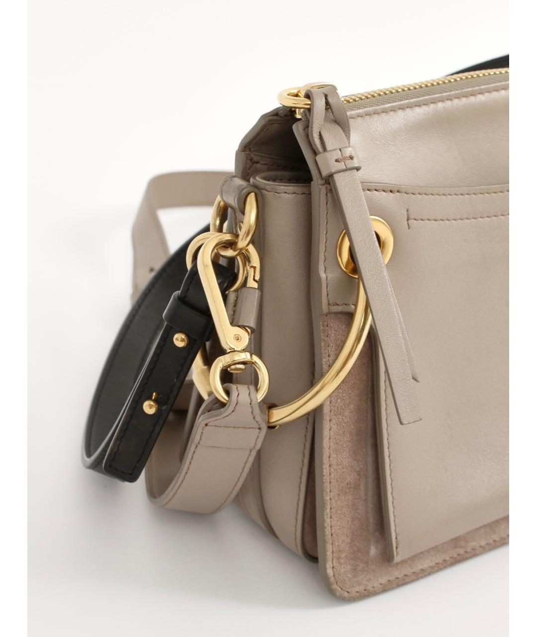 CHLOE Бежевая кожаная сумка с короткими ручками, фото 3