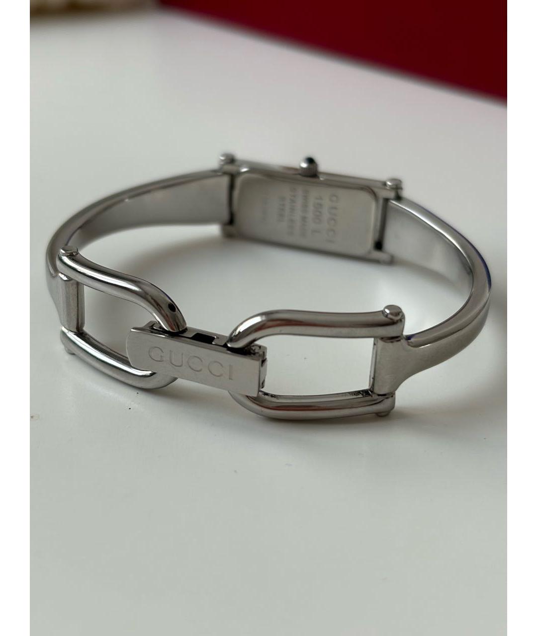 GUCCI Серебряные металлические часы, фото 3