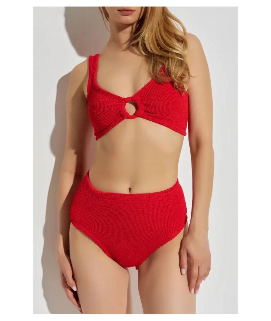 HUNZA G Красный полиамидовый купальник, фото 3