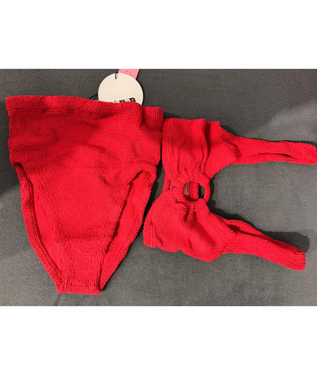 HUNZA G Красный полиамидовый купальник, фото 5