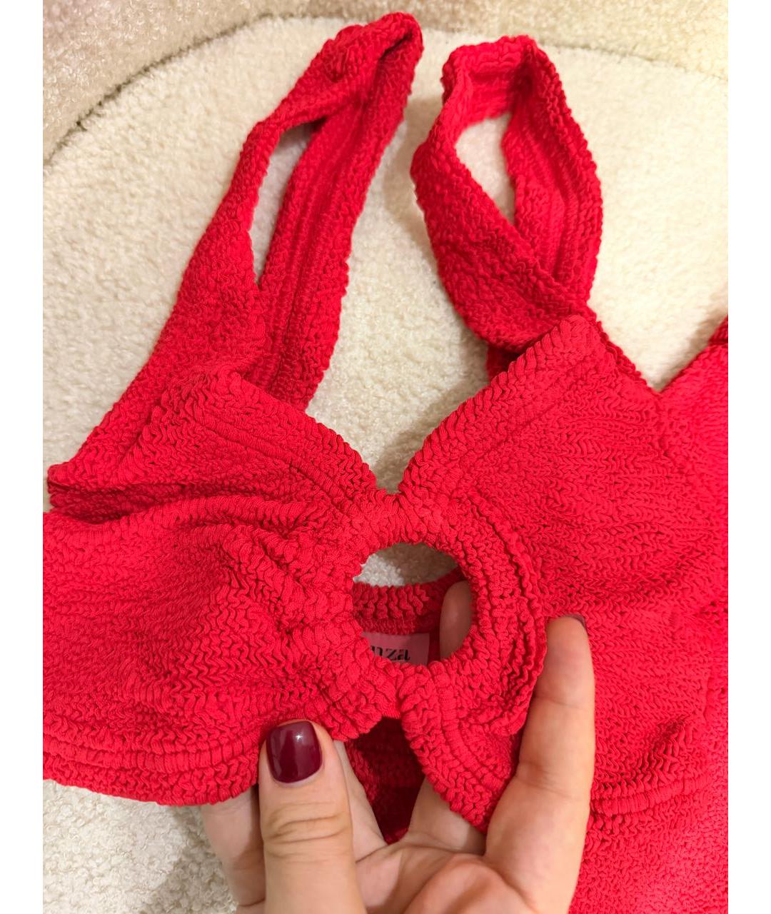 HUNZA G Красный полиамидовый купальник, фото 7