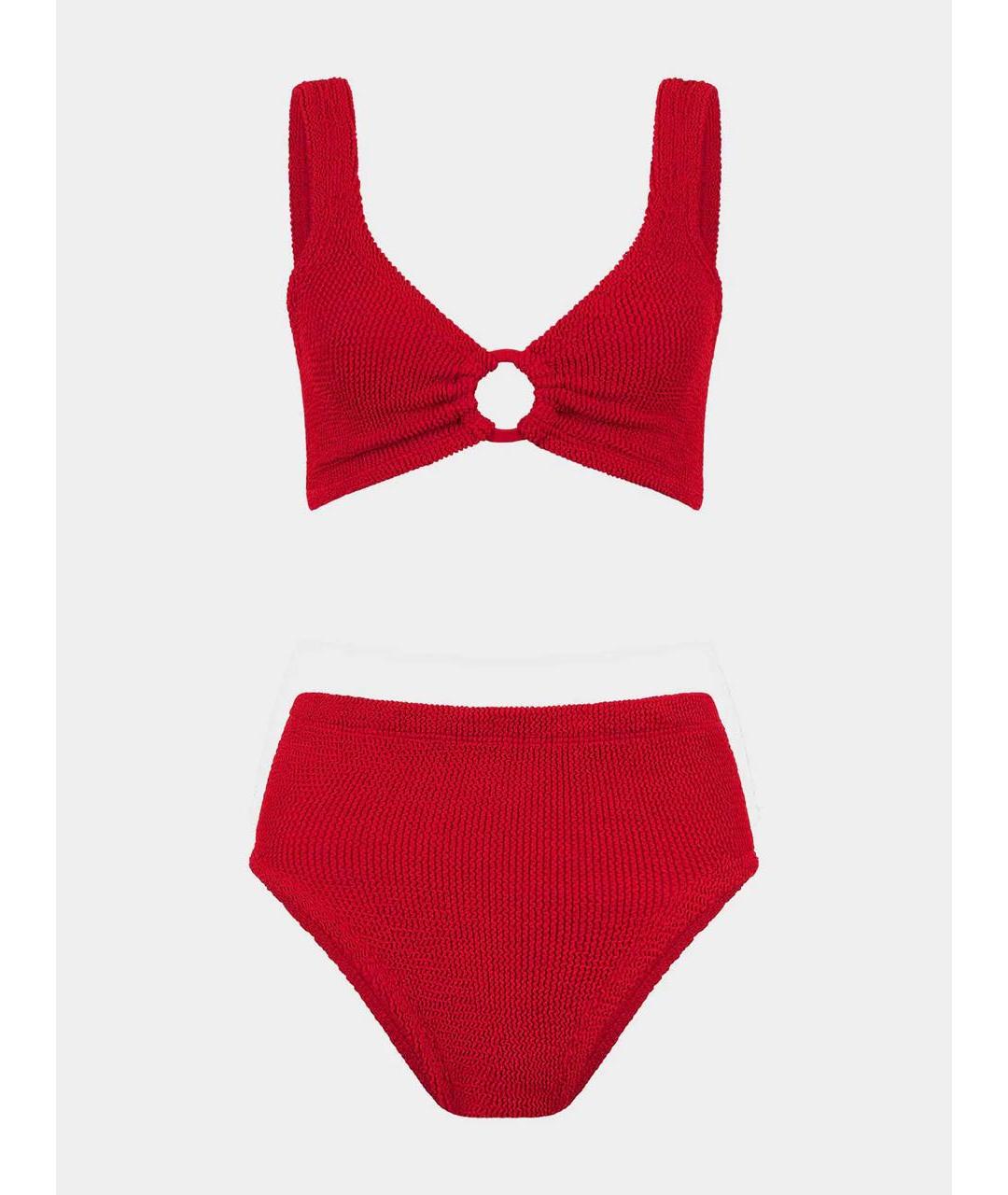 HUNZA G Красный полиамидовый купальник, фото 9