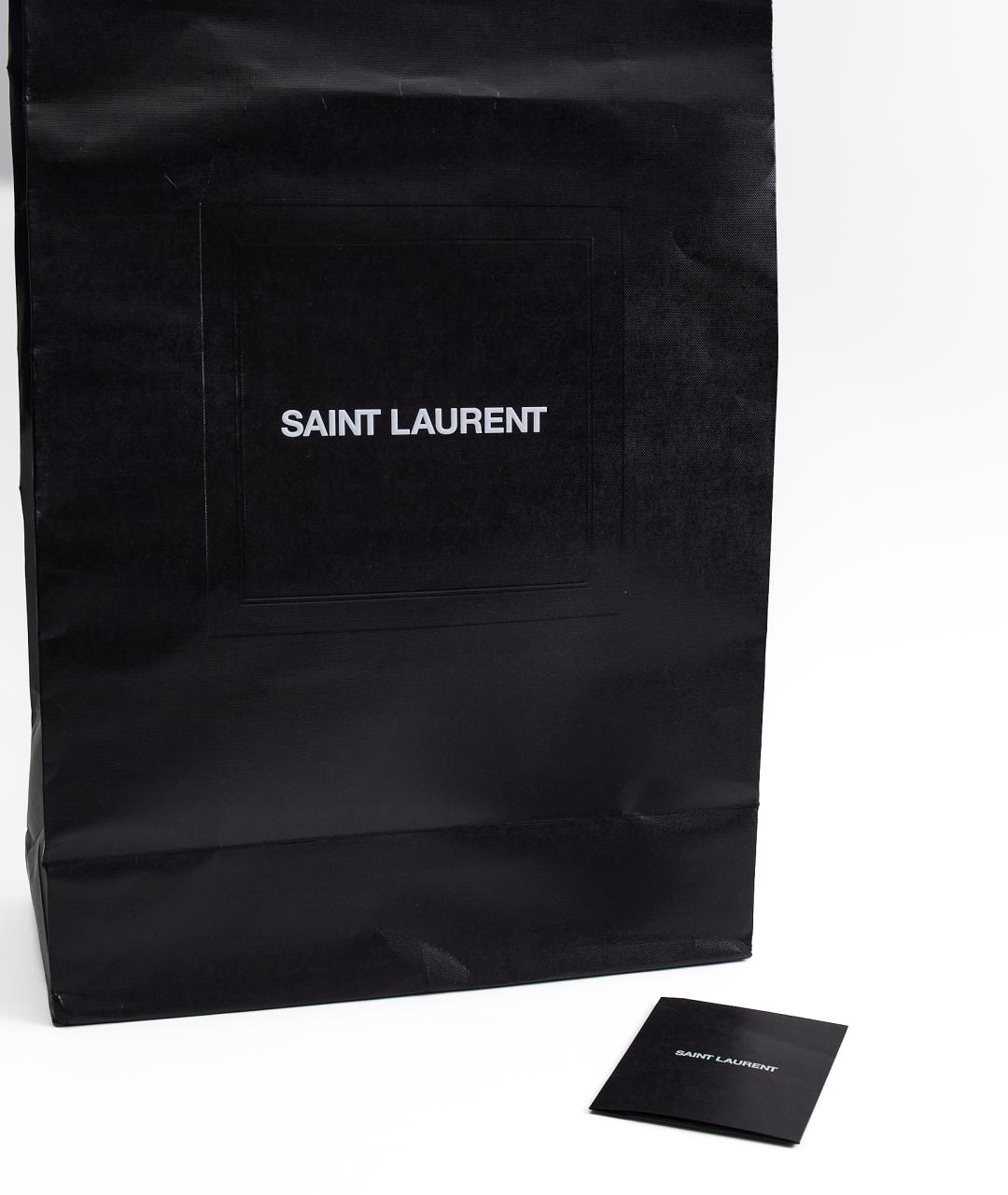 SAINT LAURENT Черная кожаная сумка через плечо, фото 6