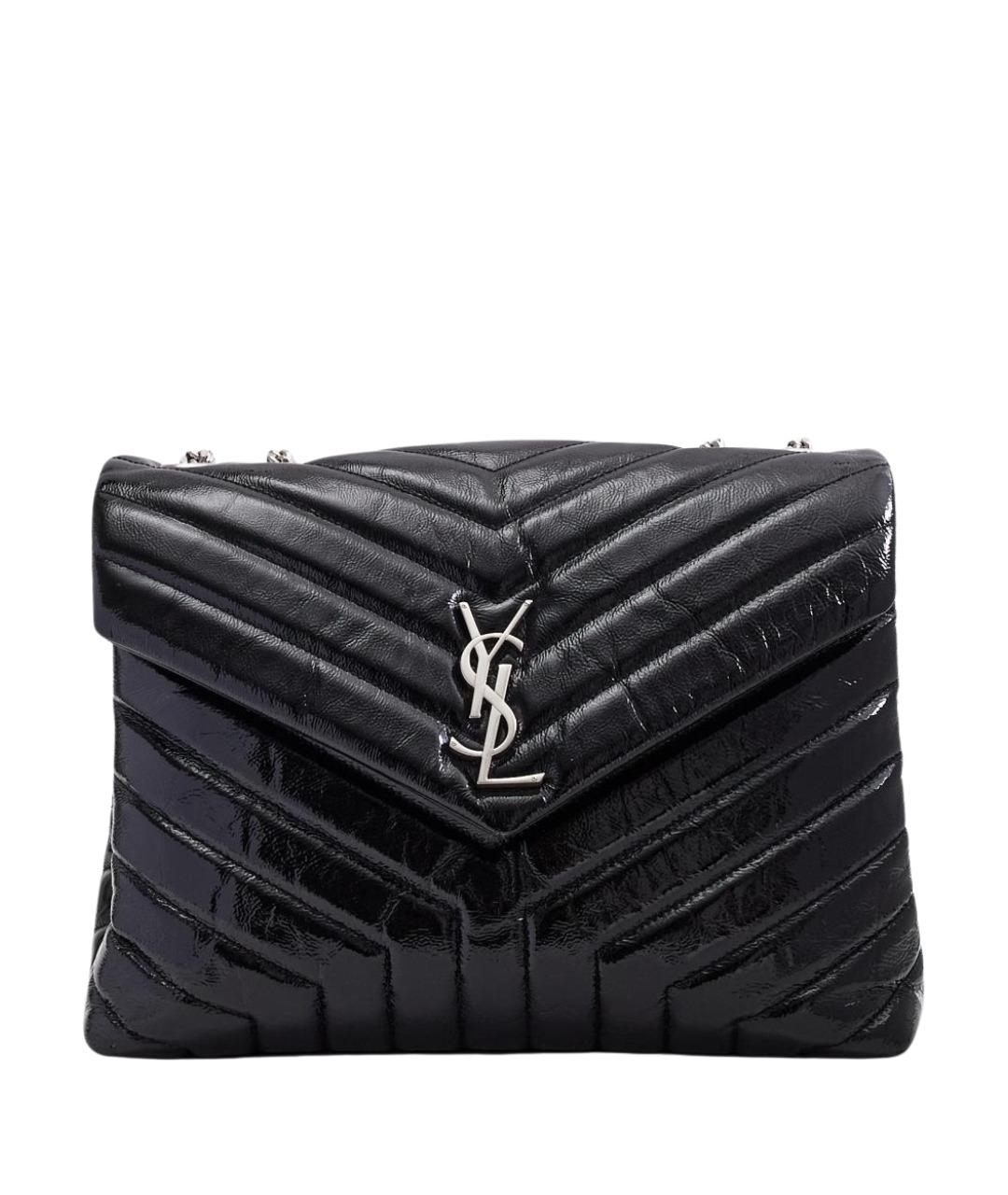 SAINT LAURENT Черная кожаная сумка через плечо, фото 1