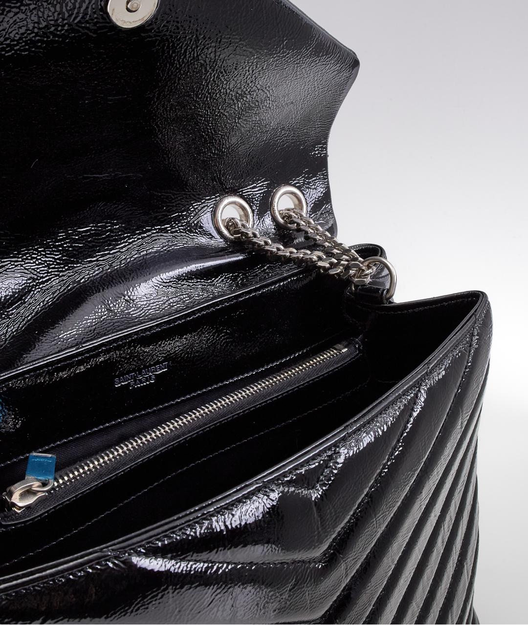 SAINT LAURENT Черная кожаная сумка через плечо, фото 5