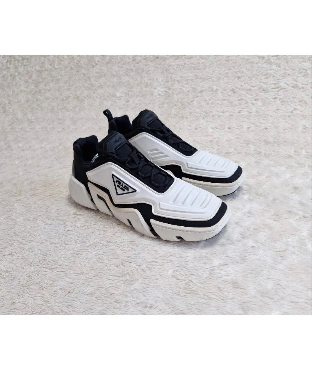 PRADA Белые резиновые низкие кроссовки / кеды, фото 10