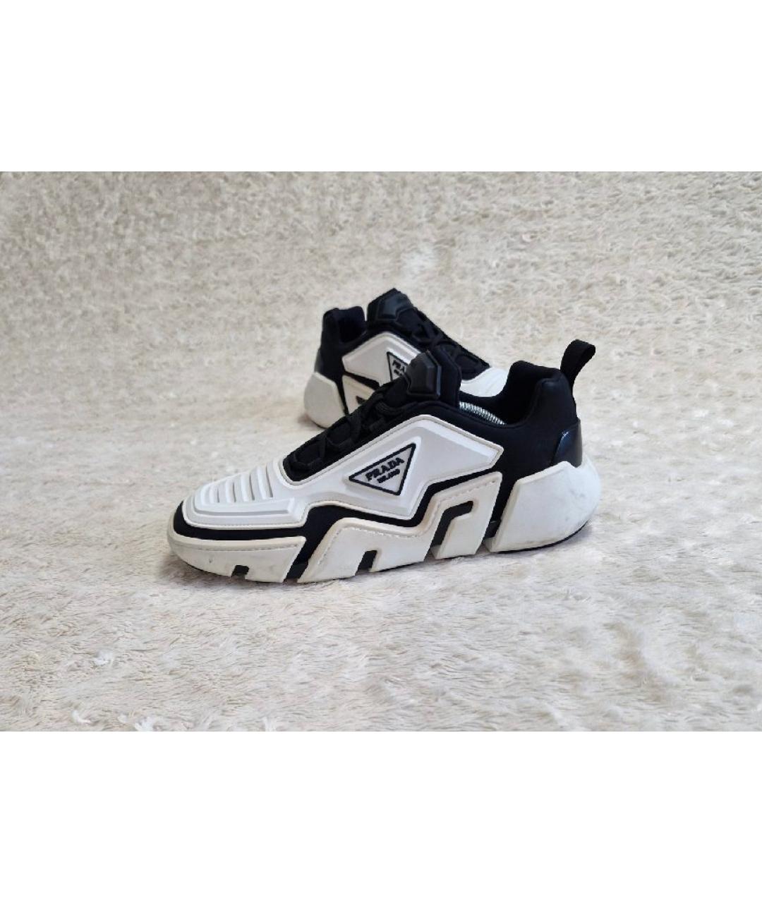 PRADA Белые резиновые низкие кроссовки / кеды, фото 6