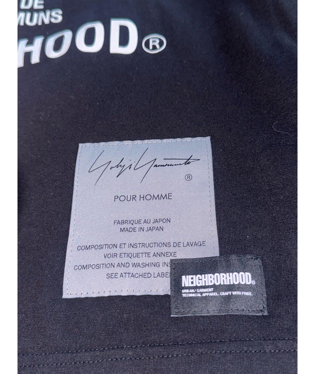 YOHJI YAMAMOTO Черная хлопковая футболка, фото 4