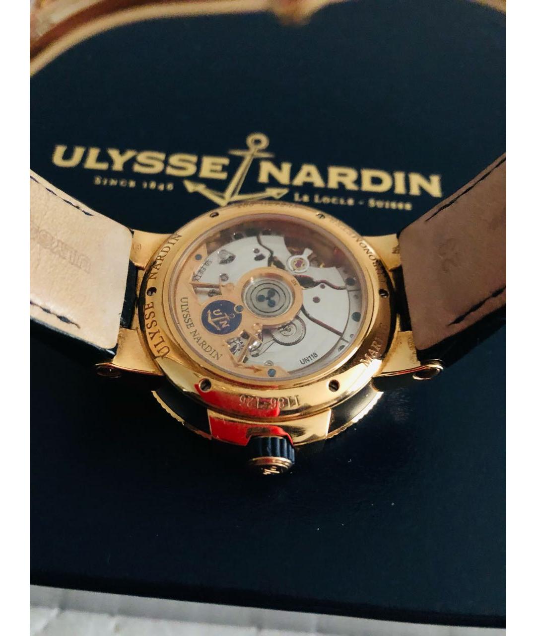 Ulysse Nardin Темно-синие часы из розового золота, фото 3