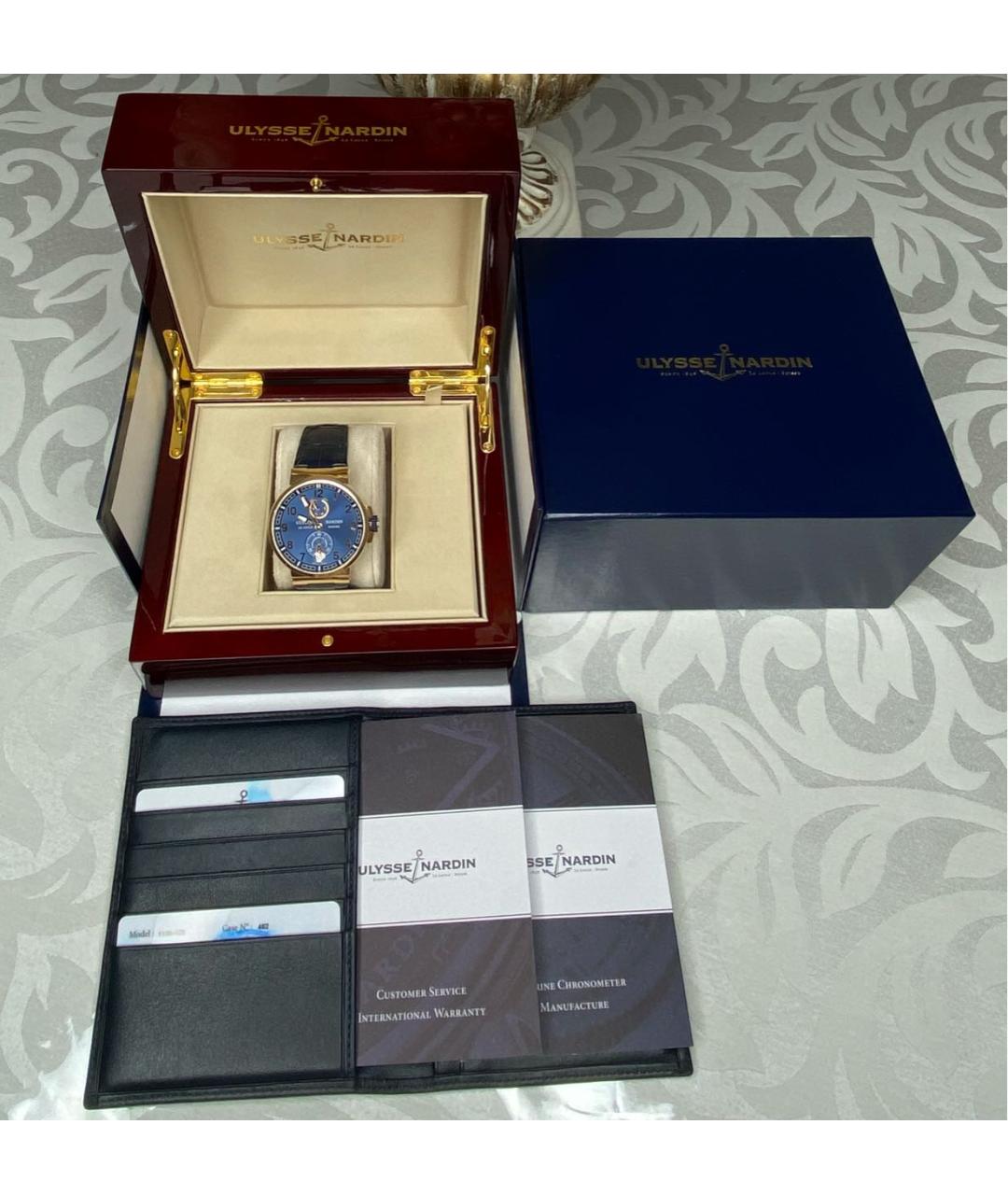 Ulysse Nardin Темно-синие часы из розового золота, фото 2