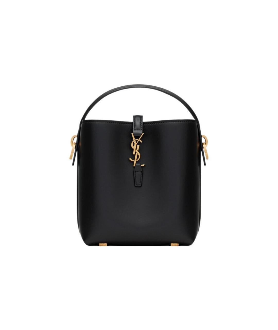 SAINT LAURENT Черная кожаная сумка с короткими ручками, фото 1