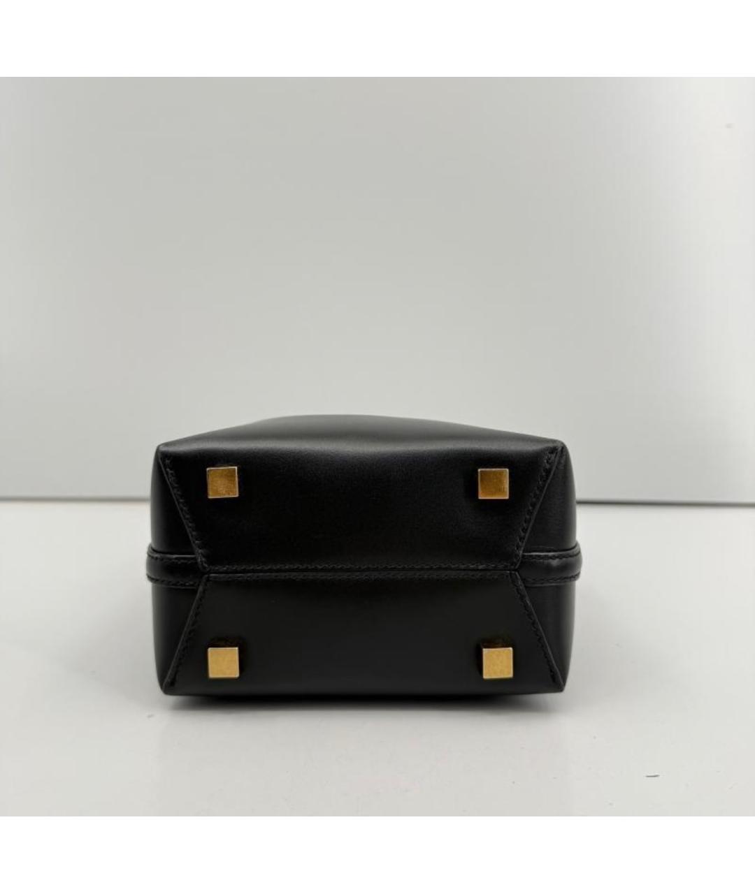 SAINT LAURENT Черная кожаная сумка с короткими ручками, фото 4